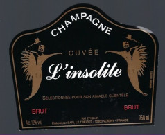 Etiquette Champagne Brut Cuvée L'insolite  Le Tréizot à Voigny Aube 10 - Champagne