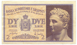 2 LEK REGNO D'ITALIA E ALBANIA BANCA NAZIONALE D'ALBANIA GENNAIO 1941 BB/SPL - Non Classés