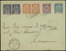 Let CONGO 12 Et 13 En PAIRES, N°14 Obl. Càd CAP LOPEZ S. Env. Entier 15c. Bleu, Arr. Càd KAMERUN 2/9/93, TB - Other & Unclassified