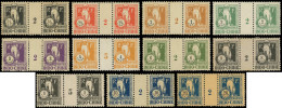 ** INDOCHINE Taxe 31/39 Et 41 En PAIRES Mill.2 Ou 5 + N°38 PAIRE Mill.5, * Et **, TB - Autres & Non Classés