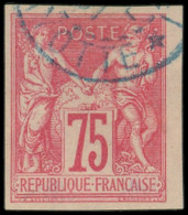 MAYOTTE CG N°28 : 75c. Rose Obl. Càd Bleu MAYOTTE, Signatures Dont Br, Superbe - Autres & Non Classés