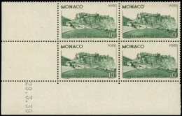 ** MONACO 184 : 10f. Vert, Stade Louis II, BLOC De 4 CD 29/3/39, TB - Unused Stamps