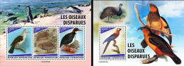 Centrafrica 2023, Animal Extinct, Birds, Parrot, Penguins, 3val In BF+BF - Penguins