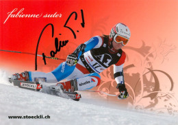 2) Autogramm AK Ski Alpin Schweiz Swissski Fabienne Suter 09-10 Hochstuckli-Sattel Kanton Schwyz Olympia Olympic Games - Autógrafos