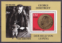 # (2708) DDR 1982 100. Geburtstag Von Georgi M. Dimitrow Block 68 **/MNH (Blk-74) - 1981-1990