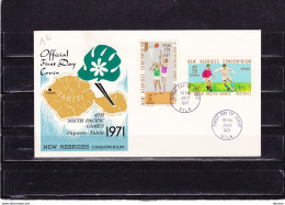 NOUVELLES HEBRIDES 1971 FDC FOOTBALL BASKET BALL Yvert 310-311 - FDC