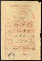 GOLDBERG MIT SELTENEN L1 1870 Mecklenburg-Schwerin Nachverwendeter-Stempel Auf NDP Postschein (Brief - Lettres & Documents