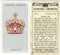 CR 7 - 2b Famous Crown, FRANCE, King LOUIS XV - Godfrey Phillips - 1938 - Phillips / BDV