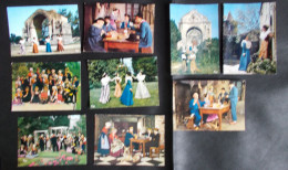 Lot De 9 Cartes Postales Groupes Folkloriques, Provence, Auvergne, Bourbonnais. - Collezioni E Lotti