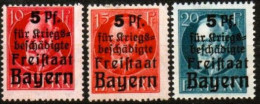 BAYERN, ALTDEUTSCHLAND ,1919, MI 171 A - 173 A, HILFE FÜR KRIEGSGESCHÄDIGTE, POSTFRISCH, NEUF, - Ungebraucht