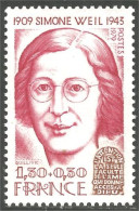 350 France Yv 2032A Simone Weil Philosophe Ecrivain Writer Philosophy MNH ** Neuf SC (2032A-1b) - Femmes Célèbres