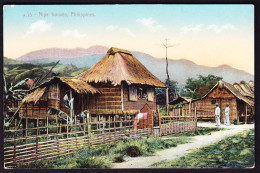 Um 1910 Ungelaufene AK: Nipa Houses - Philippinen