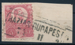 1871 Réznyomat 5kr Kivágáson "BÁZIÁS-BUDAPEST" Vasúti Bélyegzéssel - Sonstige & Ohne Zuordnung