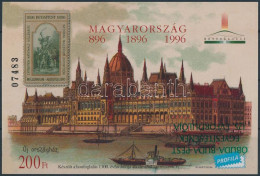 ** 1998/6b Óbuda-Buda-Pest Egyesítésének 125. évfordulója Emlékív Zöld Fordított Felülnyomattal + Tanúsítvány - Sonstige & Ohne Zuordnung