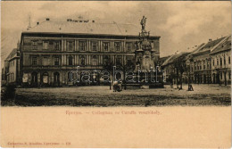 ** T2 Eperjes, Presov; Kollégium és Caraffa Vesztőhely, Kogel üzlete. Cattarino S. Kiadása / Boarding School, Monument,  - Unclassified