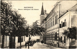 * T3 Rohonc, Rechnitz; Hauser Adamgasse Mit Kloster / Hauser Adam Utca Zárdával. Adolf Stelczer Kiadása / Street View, N - Non Classés