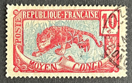 FRCG052U5 - Leopard - 10 C Used Stamp - Middle Congo - 1907 - Gebraucht