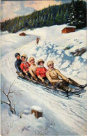 T2/T3 1914 Téli Sport, Szánkó / Winter Sport Art Postcard, Sledding. Marke "Egemes" Serie 34. (EK) - Ohne Zuordnung