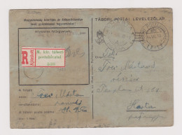 Hungary Ungarn Ww2-1944 Registered Military Field Card, TÁBORI POSTAI LEVELEZŐLAP, Sent To HARTA (623) - Postal Stationery