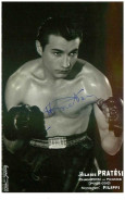 BOXE.n°29229.HILAIRE PRATESI.CHAMPION DE FRANCE.POIDS COQ.MANAGER FILIPPI.AUTOGRAPHE ORIGINAL - Boxsport