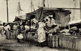 Curacao, N.W.I., WILLEMSTAD, Floating Market (1953) Julius L Penha RPPC Postcard - Curaçao