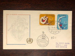 SAN MARINO FDC COVER 1972 YEAR HEART CARDIOLOGY HEALTH MEDICINE STAMPS - FDC