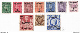 1948-49 KUWAIT, SG N° 64/73a Set Of 10 USED - Autres & Non Classés