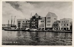 Curacao, N.A, WILLEMSTAD, Waterfront Harbor Entrance (1950s) Salas RPPC Postcard - Curaçao