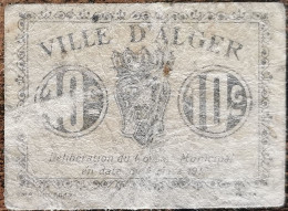 Billet 10 Centimes Chambre De Commerce Ville D'ALGER - 1917 - Algérie - Algérie