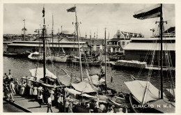 Curacao, N.A, WILLEMSTAD, Schooner Market (1951) Salas RPPC Postcard - Curaçao