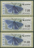 Norwegen 2008 Automatenmarken Schmetterlinge 3 Wertstufen ATM 12 Postfrisch - Timbres De Distributeurs [ATM]
