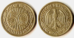 50 Reichpfennig 1927 A Deutsches Reich Weimar - Jäger 324   (r1118 - 50 Rentenpfennig & 50 Reichspfennig