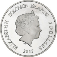 Îles Salomon, Elizabeth II, 2 Dollars, La Belle Et La Bête, 2015, BE, Argent - Salomon