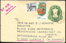 India Uprated Postal Stationery Cover Mailed To Germany 1980s. Orange Cows Milk Stamps - Briefe U. Dokumente