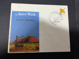 12-4-2024 (1 Z 44) Australia FDC - Alice Springs Telegraph Postmark (Ayers Rock Is Now Called Uluru)  1 Cover - Ersttagsbelege (FDC)