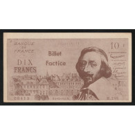 FRANCE - BILLET FACTICE - 10 FRANCS RICHELIEU - A USAGE SCOLAIRE - Fictifs & Spécimens