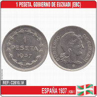 C2610.1# España 1937. 1 Peseta. Gobierno De Euzkadi (EBC) KM-1 - Zone Républicaine