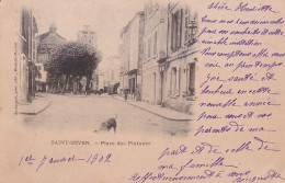 E22-40) SAINT SEVER - PLACE DES PLATANES - EN  1902  - ( 2 SCANS ) - Saint Sever