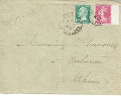 Tarifs Postaux France Du 09-08-1926 (11) Pasteur N° 174 30 C. + Semeuse 20 C. LSI 10-02-1928 - 1922-26 Pasteur