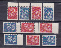 1956 Norden GIRI DEL NORD  - CIGNI  Giro Di 10 Valori: Danmark Island Norge Sverige Finland MNH** SWANS - Neufs