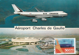 Carte-Maximum FRANCE 2024 N° Y&T ? (50 Ans Aéroport Charles De Gaulle) Obl Sp 1er Jour Illustrée 15/03/2024 Editions PI - 2020-…