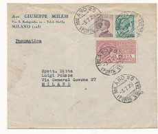 1929 POSTA PNEUMATICA 0,15 CENT MILANO X CITA' - Pneumatic Mail