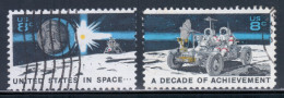 United States 1971 Mi# 1046-1047 Used - Apollo 15 Moon Exploration Mission / Space - Gebruikt