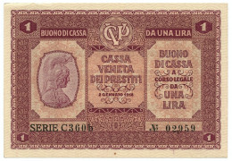 1 LIRA CASSA VENETA DEI PRESTITI OCCUPAZIONE AUSTRIACA 02/01/1918 SUP+ - Occupation Autrichienne De Venezia