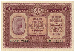 1 LIRA CASSA VENETA DEI PRESTITI OCCUPAZIONE AUSTRIACA 02/01/1918 SUP+ - Ocupación Austriaca De Venecia