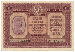 1 LIRA CASSA VENETA DEI PRESTITI OCCUPAZIONE AUSTRIACA 02/01/1918 SUP - Occupation Autrichienne De Venezia