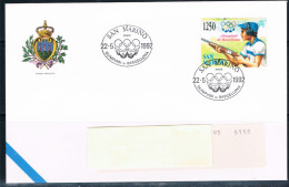 SAN MARINO 1992 -"Barcellona 92", Annullo Speciale  Fdc 22.5.92 - Ete 1992: Barcelone