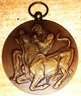 Médaille Art Deco  Concours National De Bétail - ATH 1958 Hercule Terrassant Le Taureau Hainaut Au Travail - Professionals / Firms