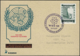 Autriche 1957. Première Conférence Générale Des Autorités Internationale De L'énergie Nucléaire Ou Atomique. ONU - Atom