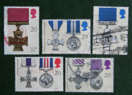 Awards Bravery Medals (Mi 1290-1294) 1990 Used Gebruikt Oblitere ENGLAND GRANDE-BRETAGNE GB GREAT BRITAIN - Oblitérés